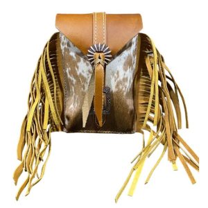 Golden Leather Cinch Bag