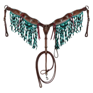 Green and Black Leather Tack Set